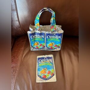 Capri sun handmade handbag and wallet 7 1/2 W 9 1/2 T with handles